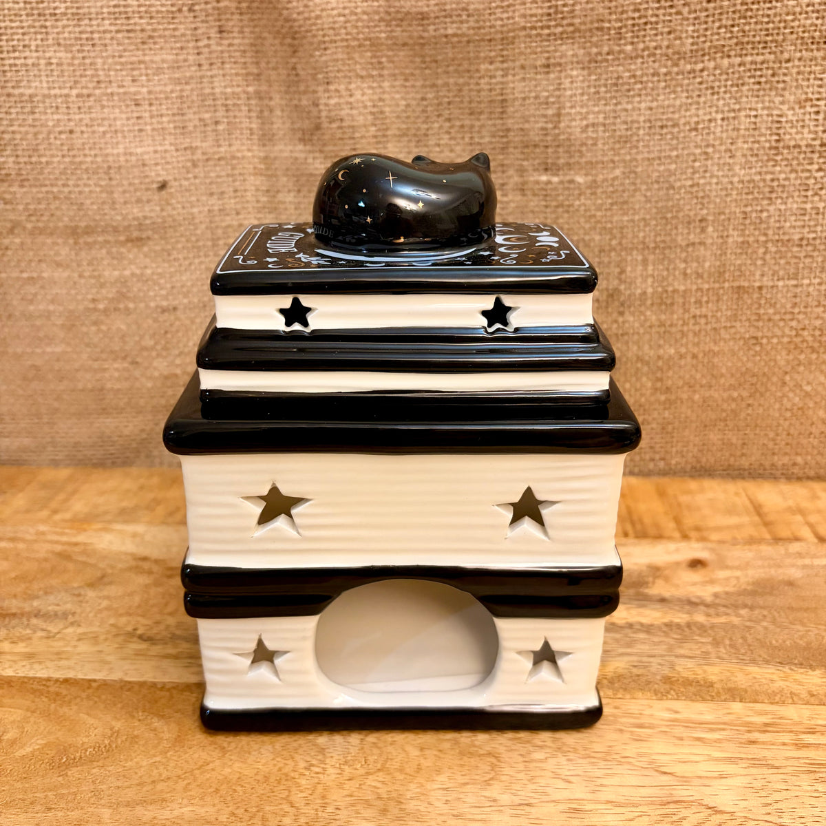 Cat Book Stack Wax/Oil Burner
